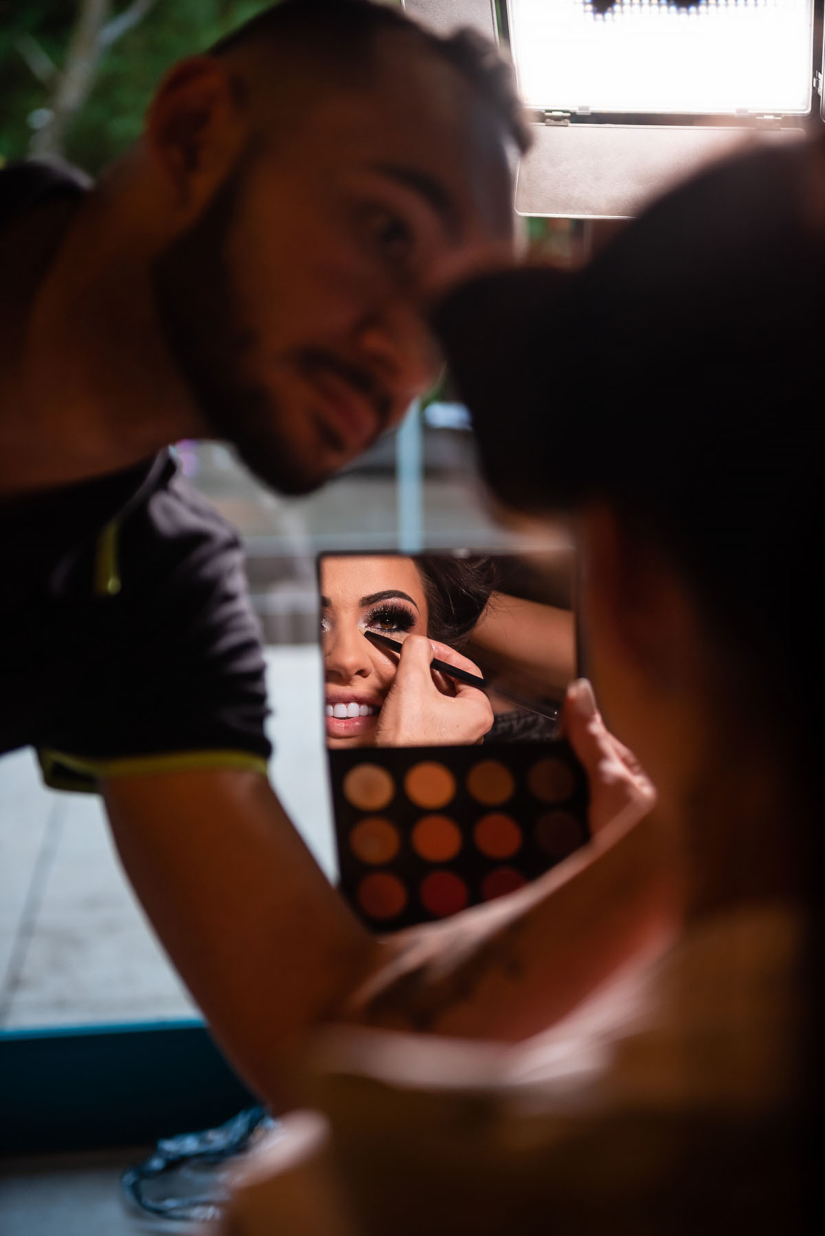 Noiva no making of no Alto das Palmeiras