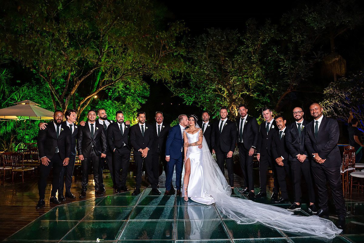 padrinhos com a noiva