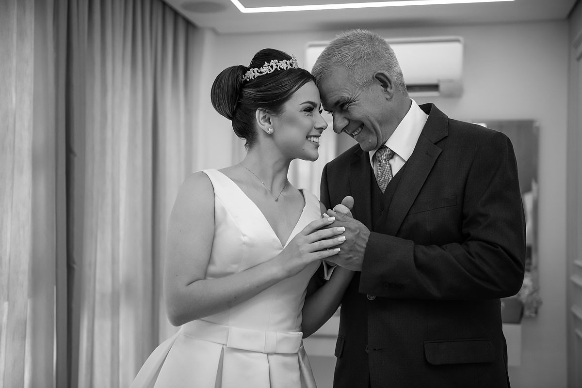 Noiva encontra o pai no making of