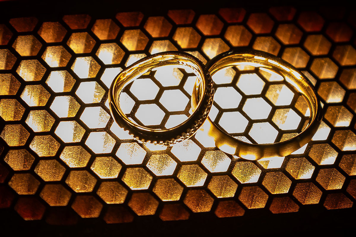 alianças em foto artística