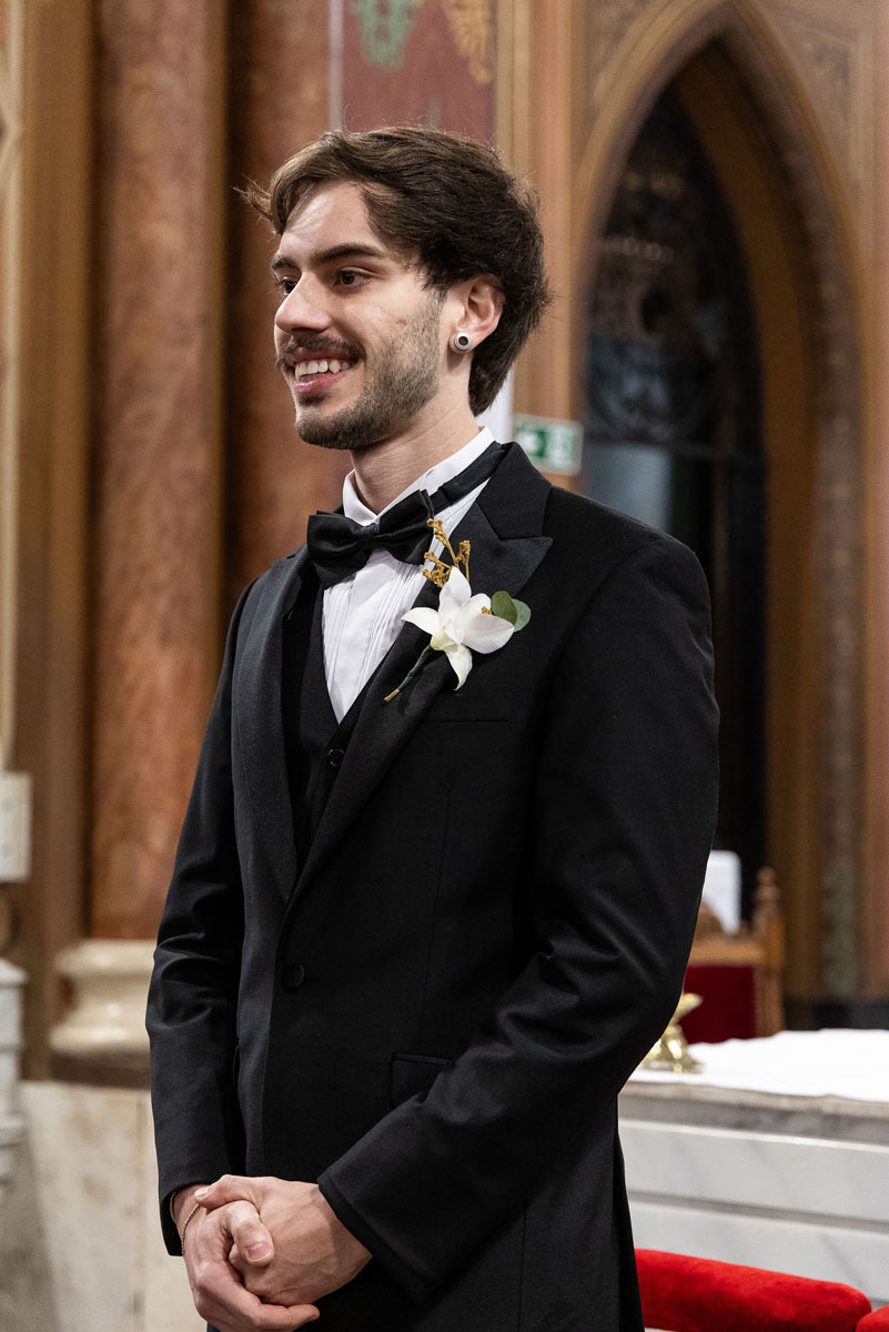 Espera do noiva em Casamento clássico na igreja matriz de Jundiaí, N.S. do Desterro.