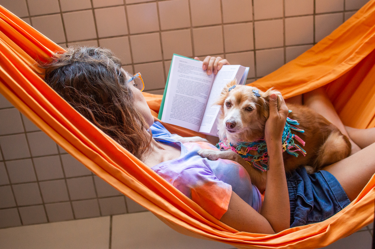 Ensaio pet em casa na rede