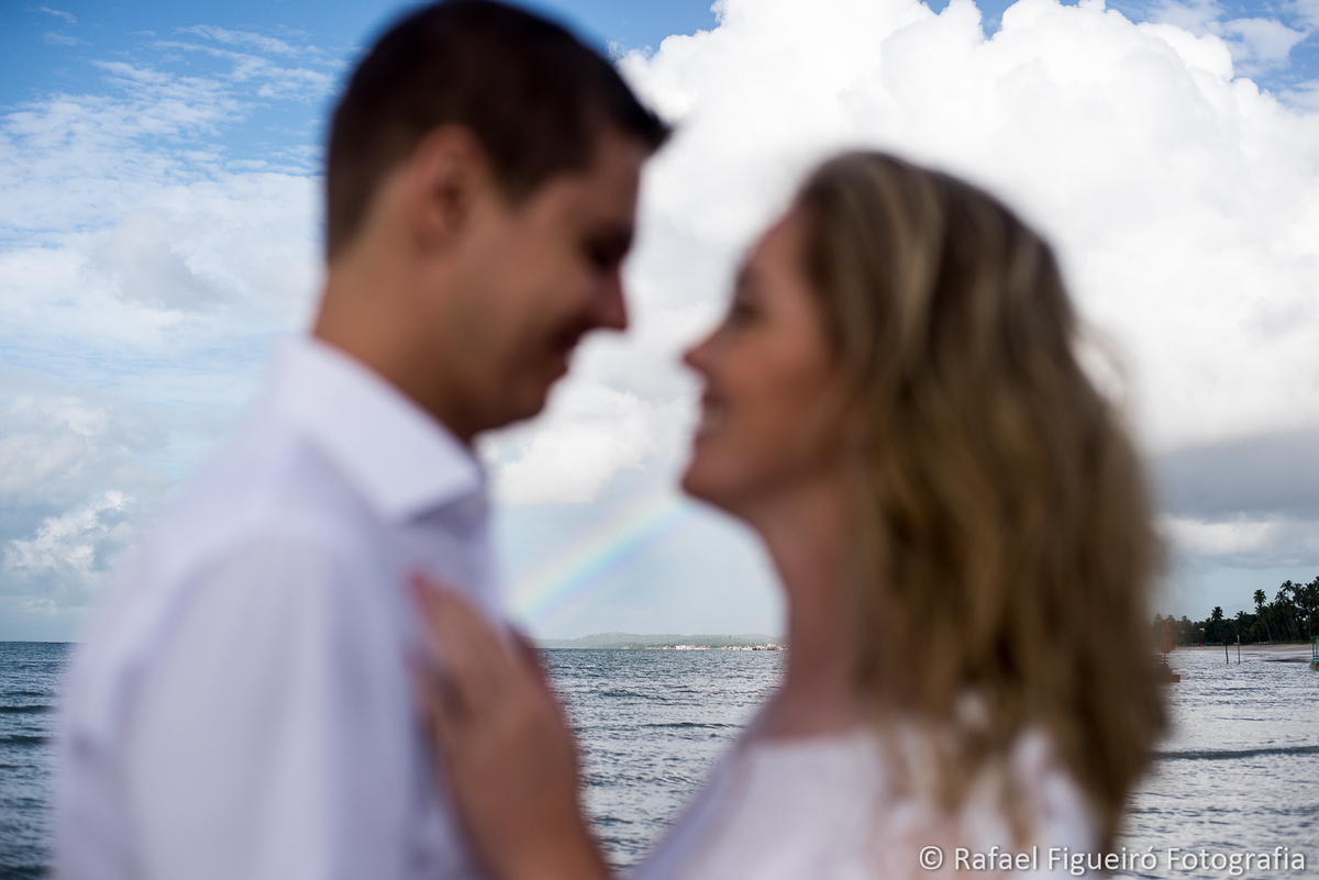 casal desfoque arco-iris horizonte praia de antunes alagoas
