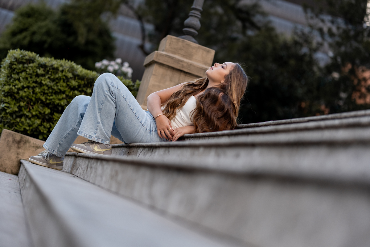 Ensaio casual de 15 anos, calça jeans, Castelo do Batel Curitiba