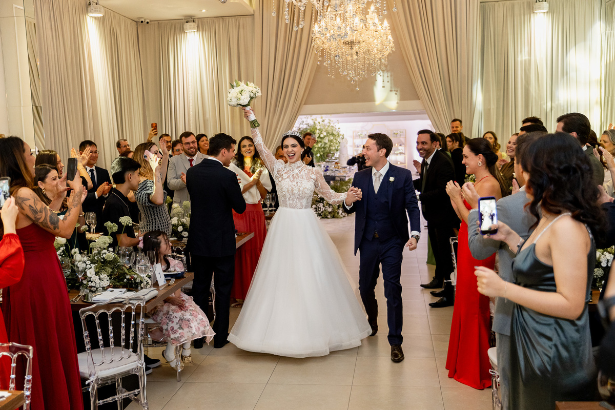 Recepção de casamento na Villa Augusta Eventos, em Curitiba