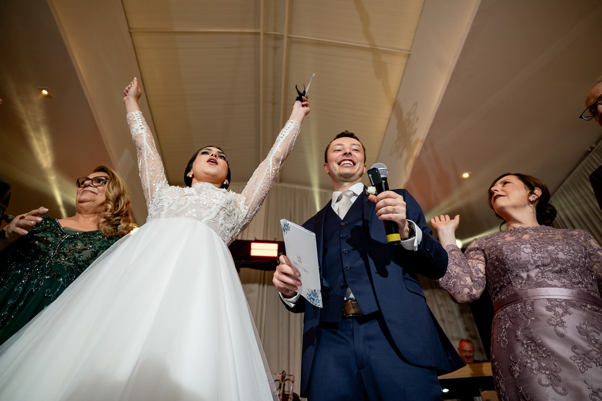 Recepção de casamento na Villa Augusta Eventos, em Curitiba
