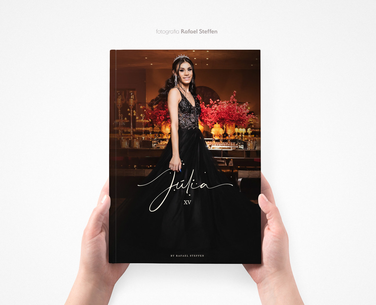 Capa do álbum da festa de quinze anos da Júlia Graziani em Brasília fotografado por Rafael Steffen Fotografia
