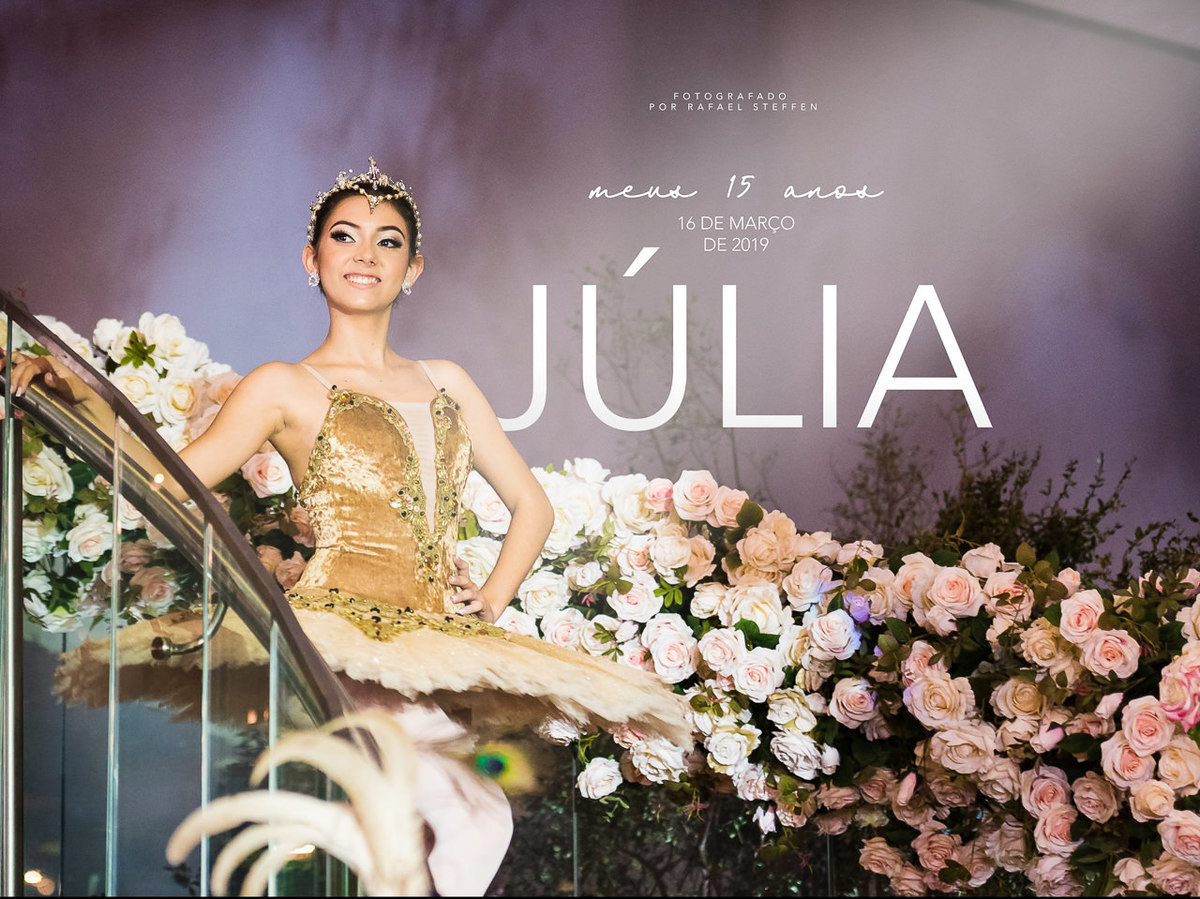 Capa do álbum da festa de quinze anos da Júlia em Brasília - DF.