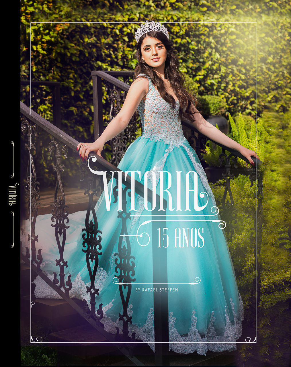 Capa do álbum da prévia de quinze anos da Vitória fotografado no Atelier Fernando Peixoto em Brasília - DF
