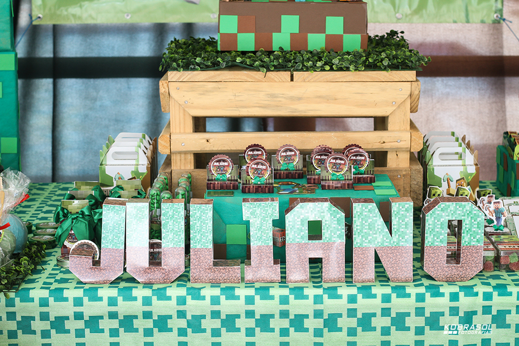 seteanos, seteaninhos, fotografiainfantil, fotodefesta, festainfantil, minecraft