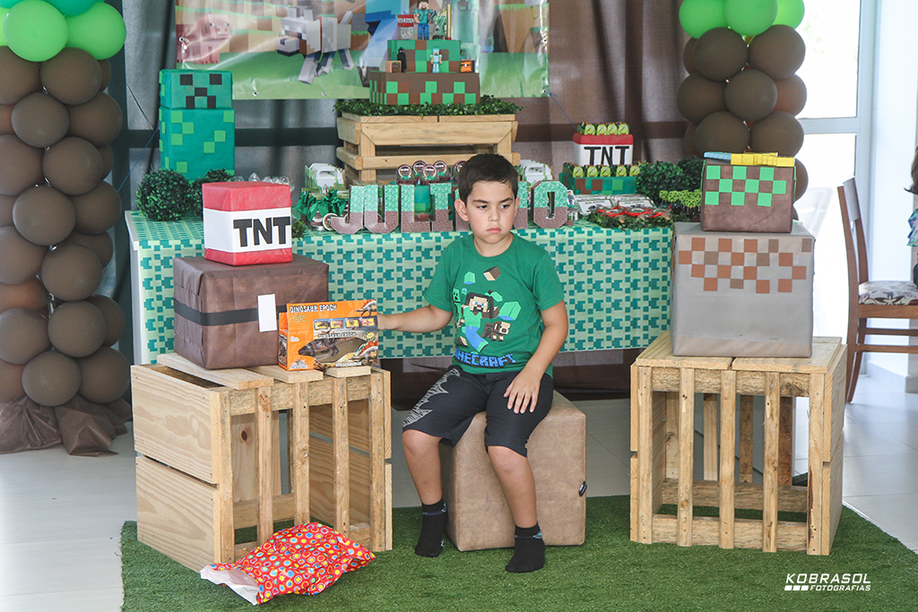 seteanos, seteaninhos, fotografiainfantil, fotodefesta, festainfantil, minecraft