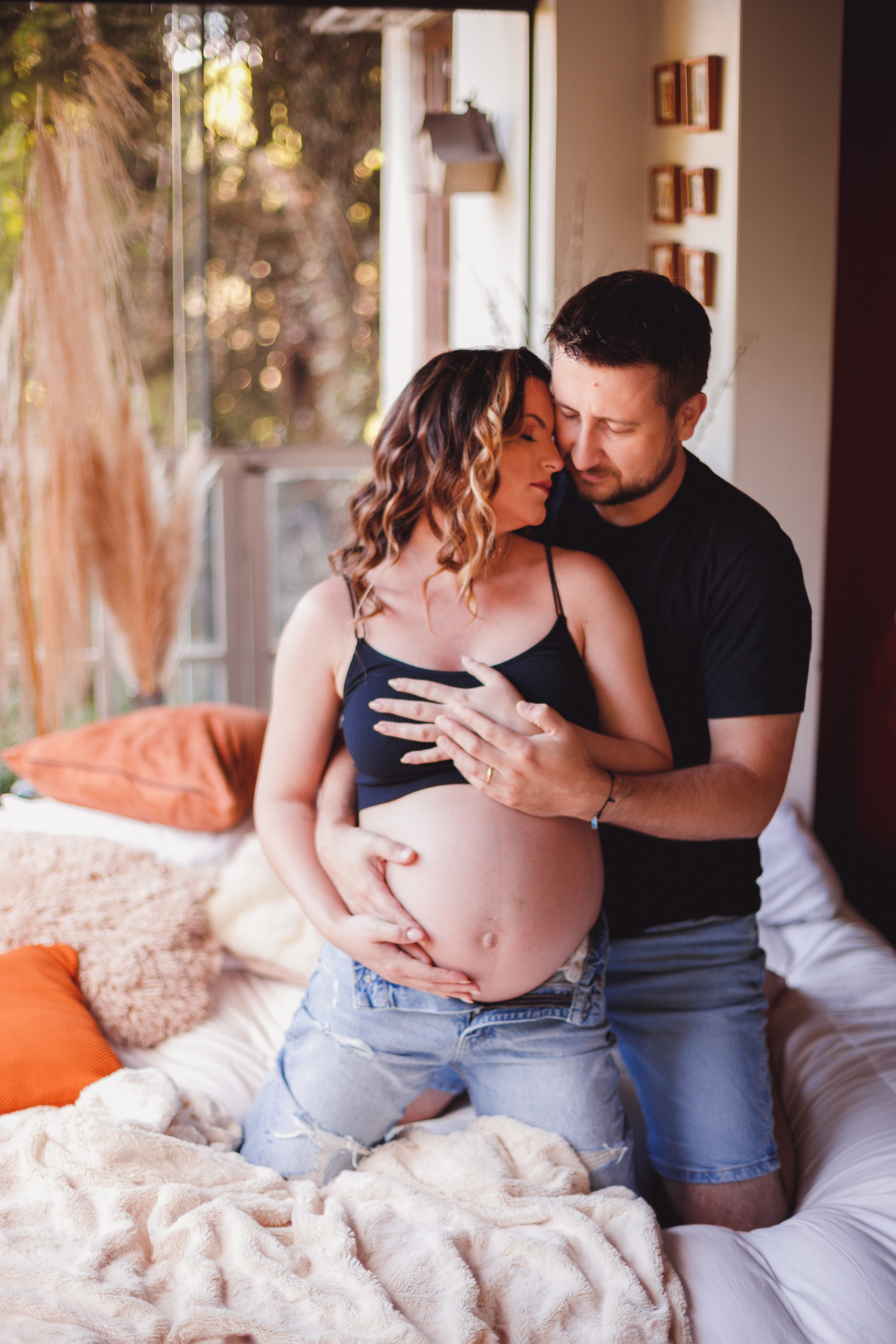 fotografa familia curitiba - gestante externo chácara por do sol