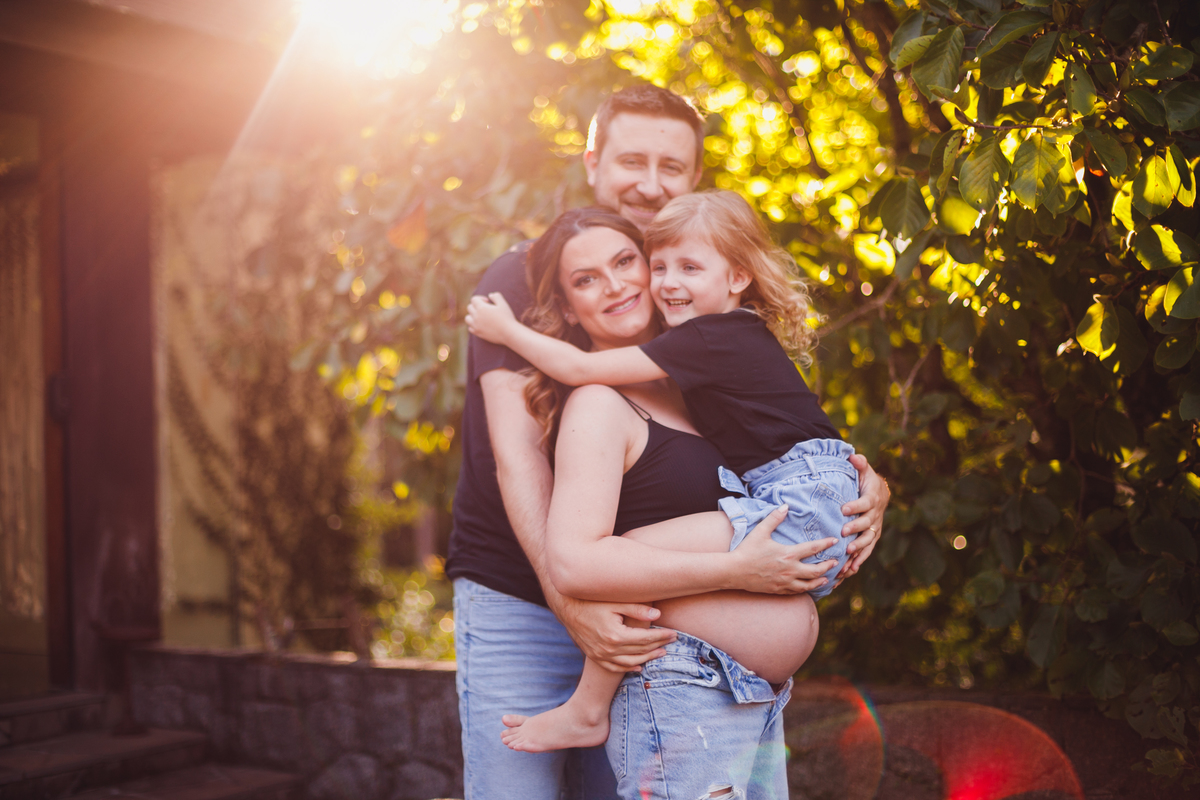 fotografa familia curitiba - gestante externo chácara por do sol