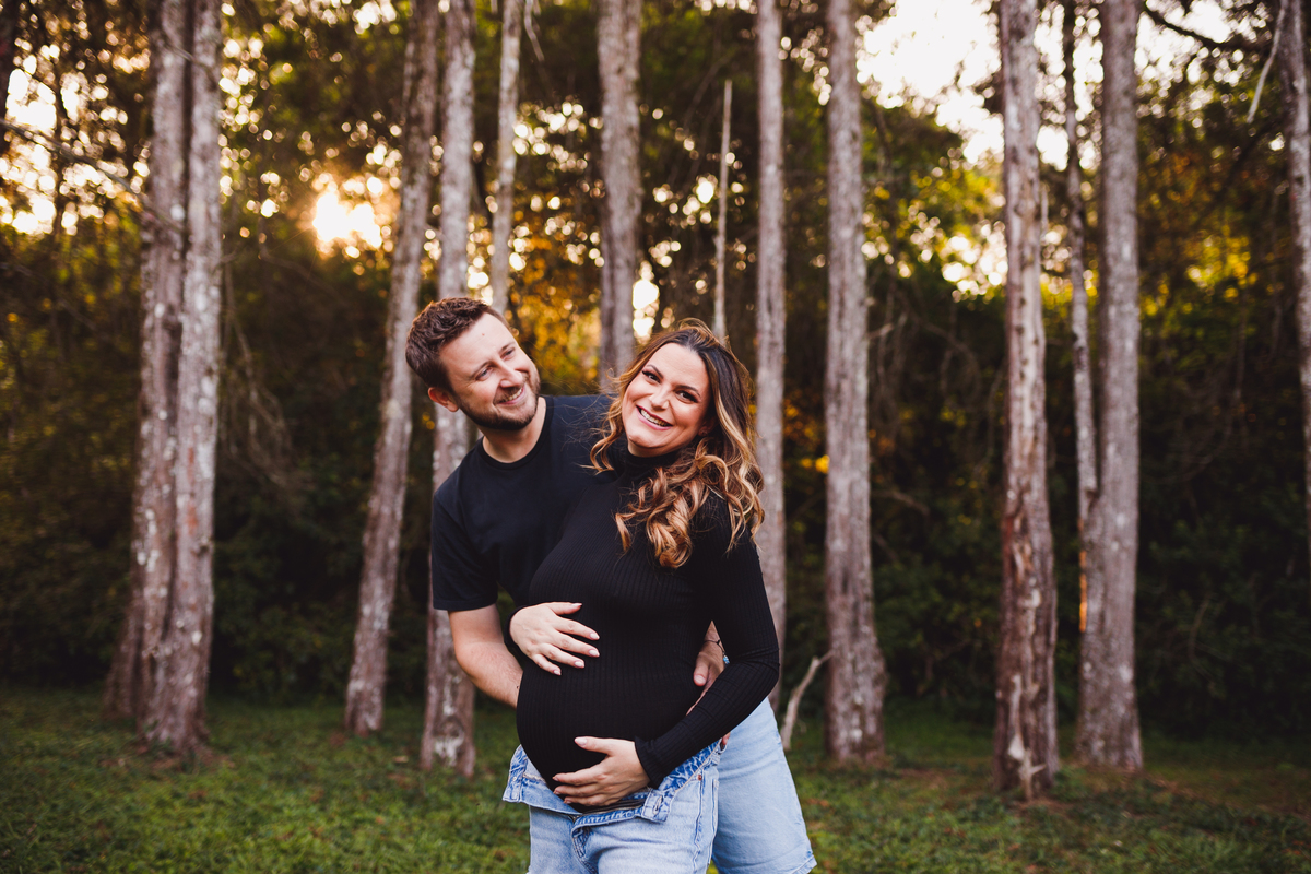 fotografa familia curitiba - gestante externo chácara por do sol