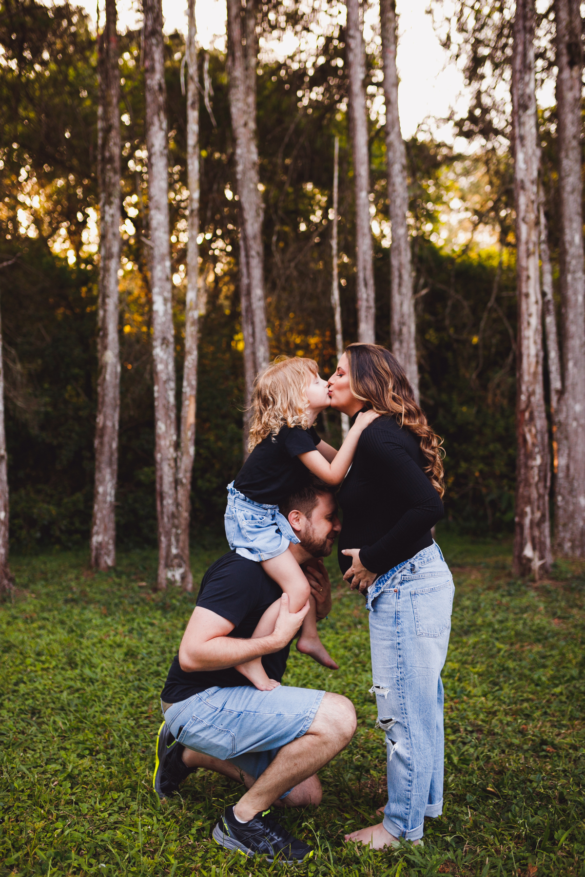 fotografa familia curitiba - gestante externo chácara por do sol