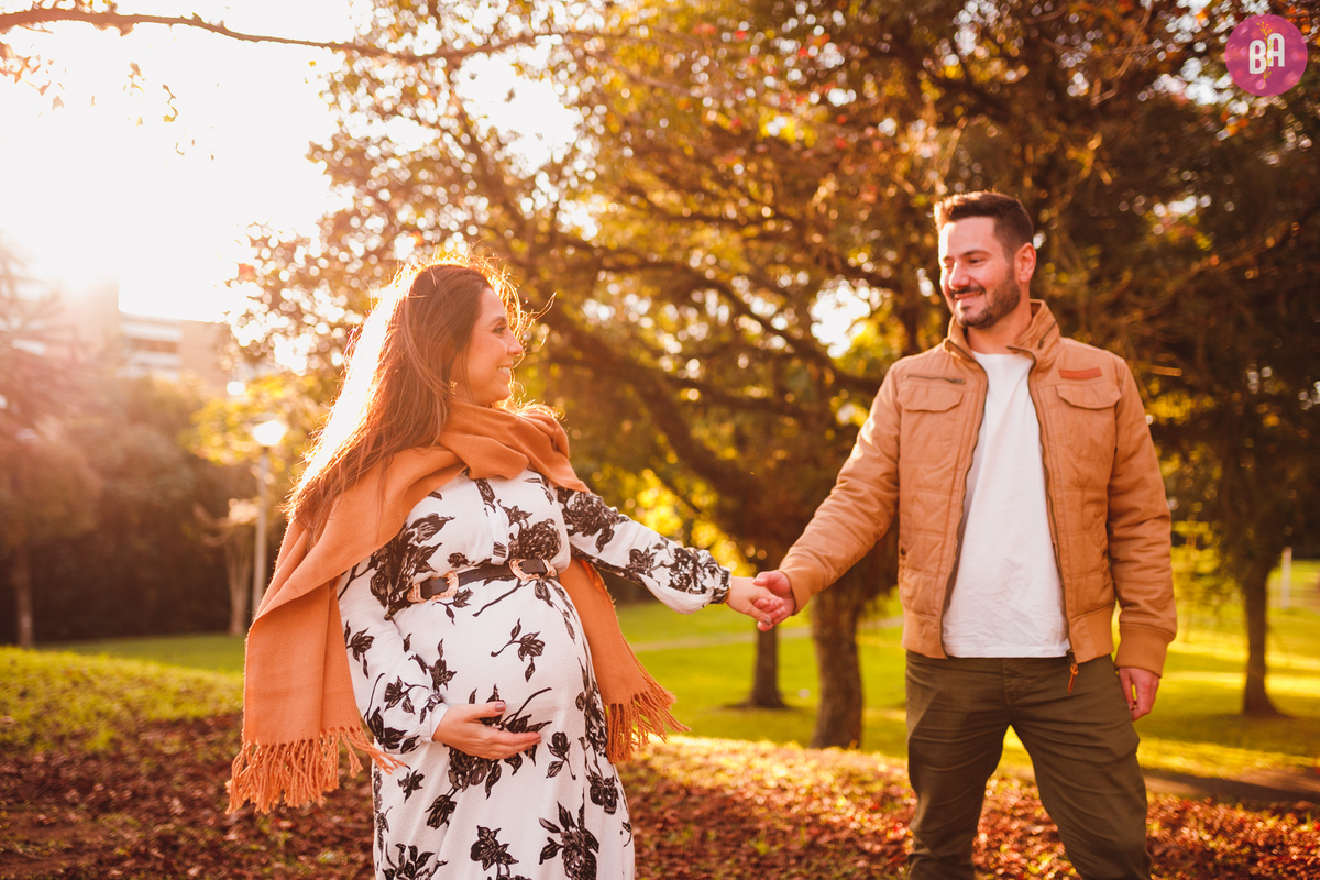 fotografa familia curitiba - ensaio gestante externo bosque papa outono 