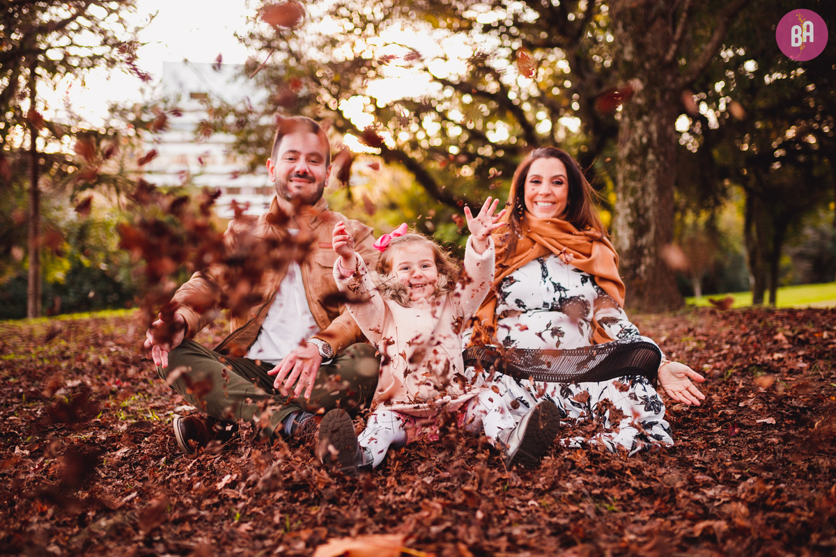 fotografa familia curitiba - ensaio gestante externo bosque papa outono 