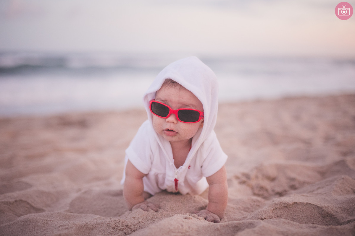 sophie 7 meses praia