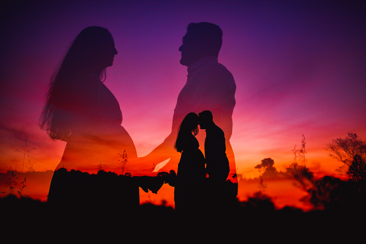 Fotografa familia curitiba - ensaio externo por do sol gestante 