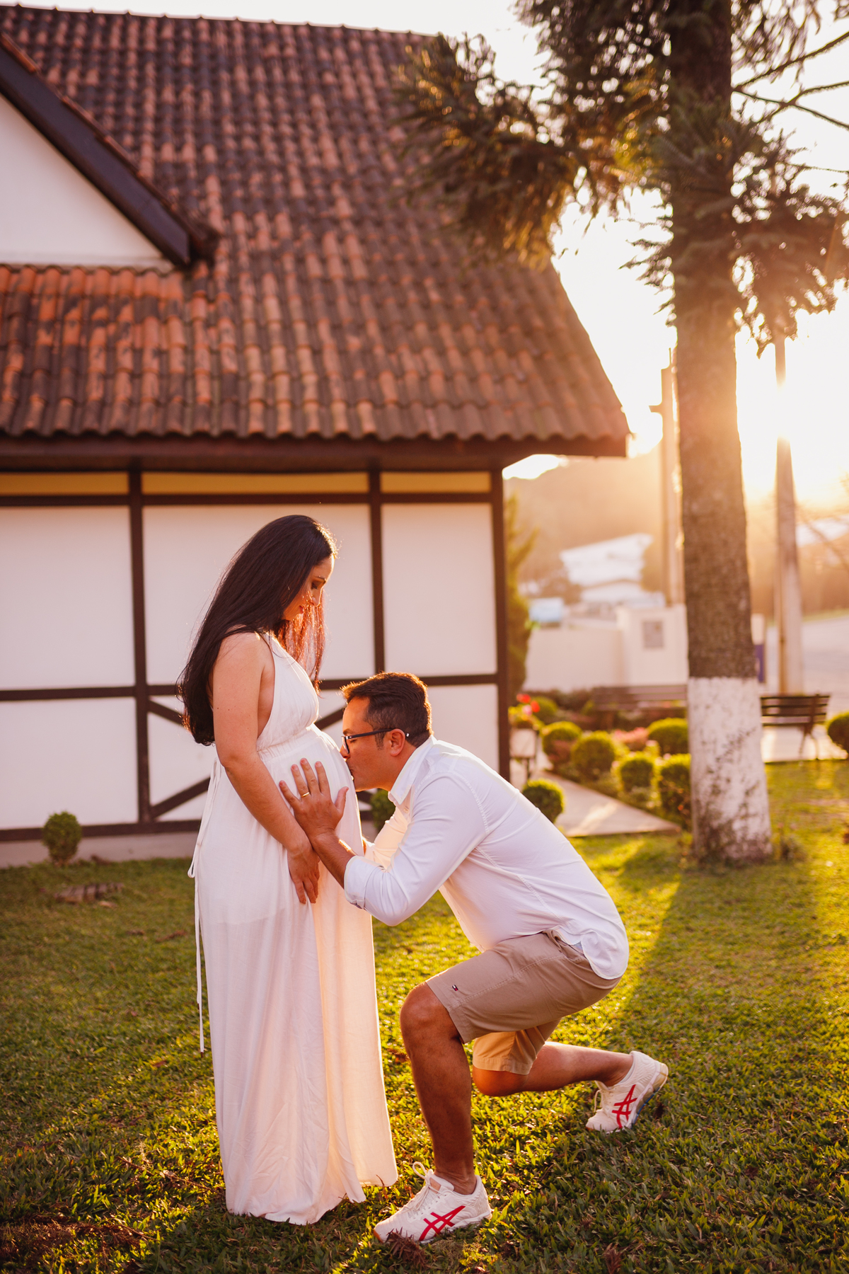 Fotografa familia curitiba - ensaio externo por do sol gestante 