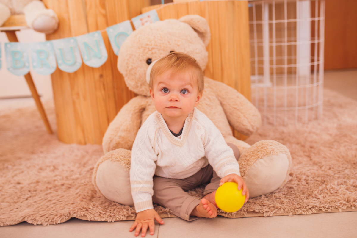 Fotografa familia Curitiba - aniversario bebe menino salao ursinho 