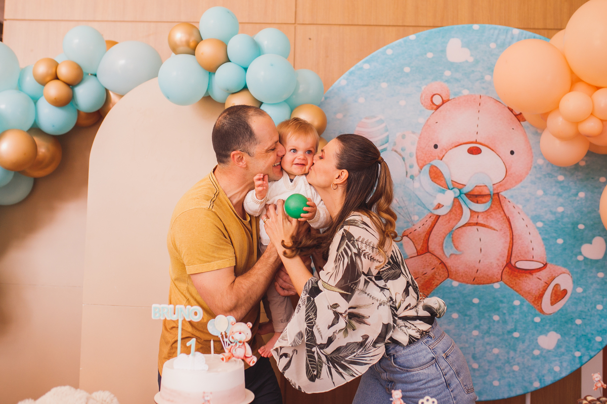 Fotografa familia Curitiba - aniversario bebe menino salao ursinho 