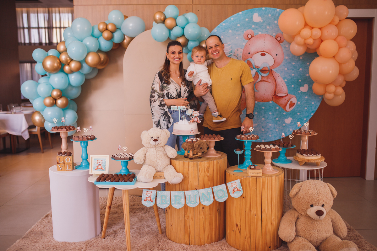 Fotografa familia Curitiba - aniversario bebe menino salao ursinho 