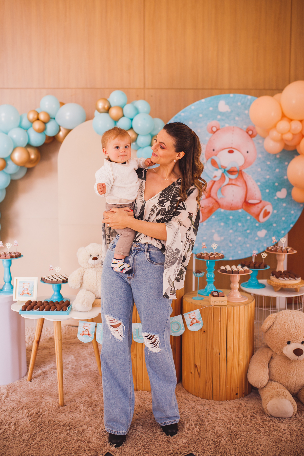 Fotografa familia Curitiba - aniversario bebe menino salao ursinho 