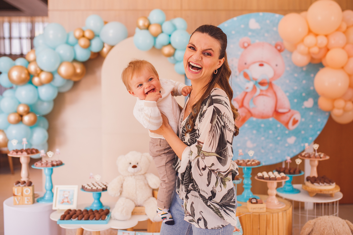 Fotografa familia Curitiba - aniversario bebe menino salao ursinho 