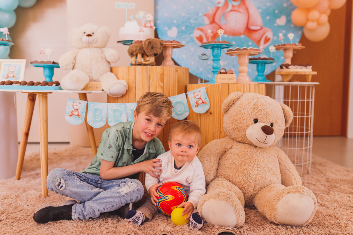 Fotografa familia Curitiba - aniversario bebe menino salao ursinho 