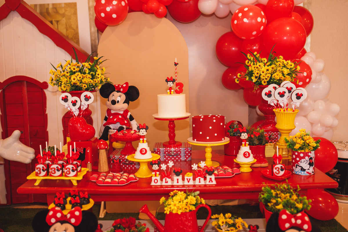 Fotografa familia Curitiba - aniversário menina Minnie 3 anos 
