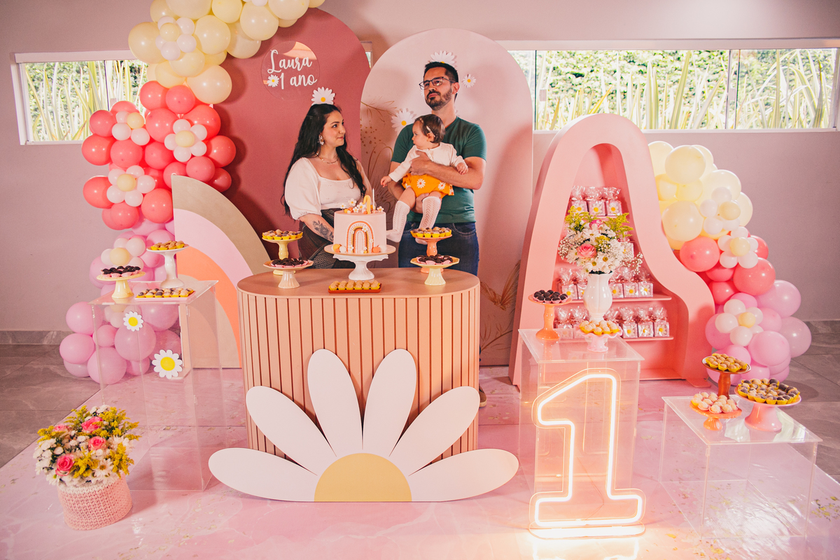 Fotografa familia Curitiba - aniversario menina bebe 1 ano flor