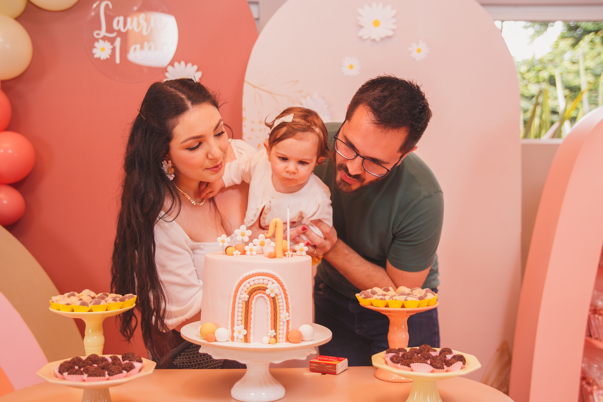 Fotografa familia Curitiba - aniversario menina bebe 1 ano flor