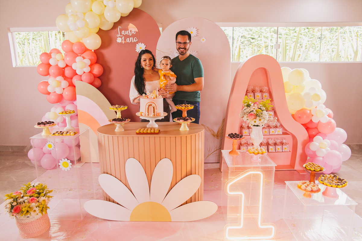 Fotografa familia Curitiba - aniversario menina bebe 1 ano flor