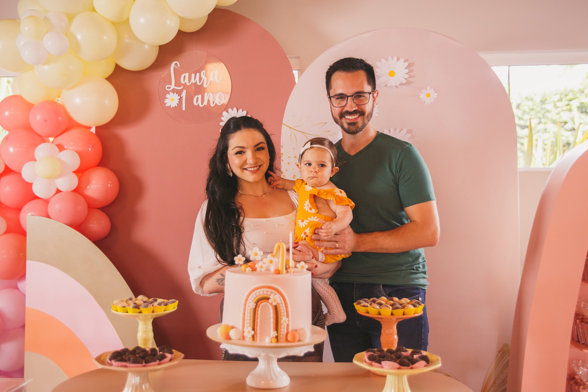 Fotografa familia Curitiba - aniversario menina bebe 1 ano flor