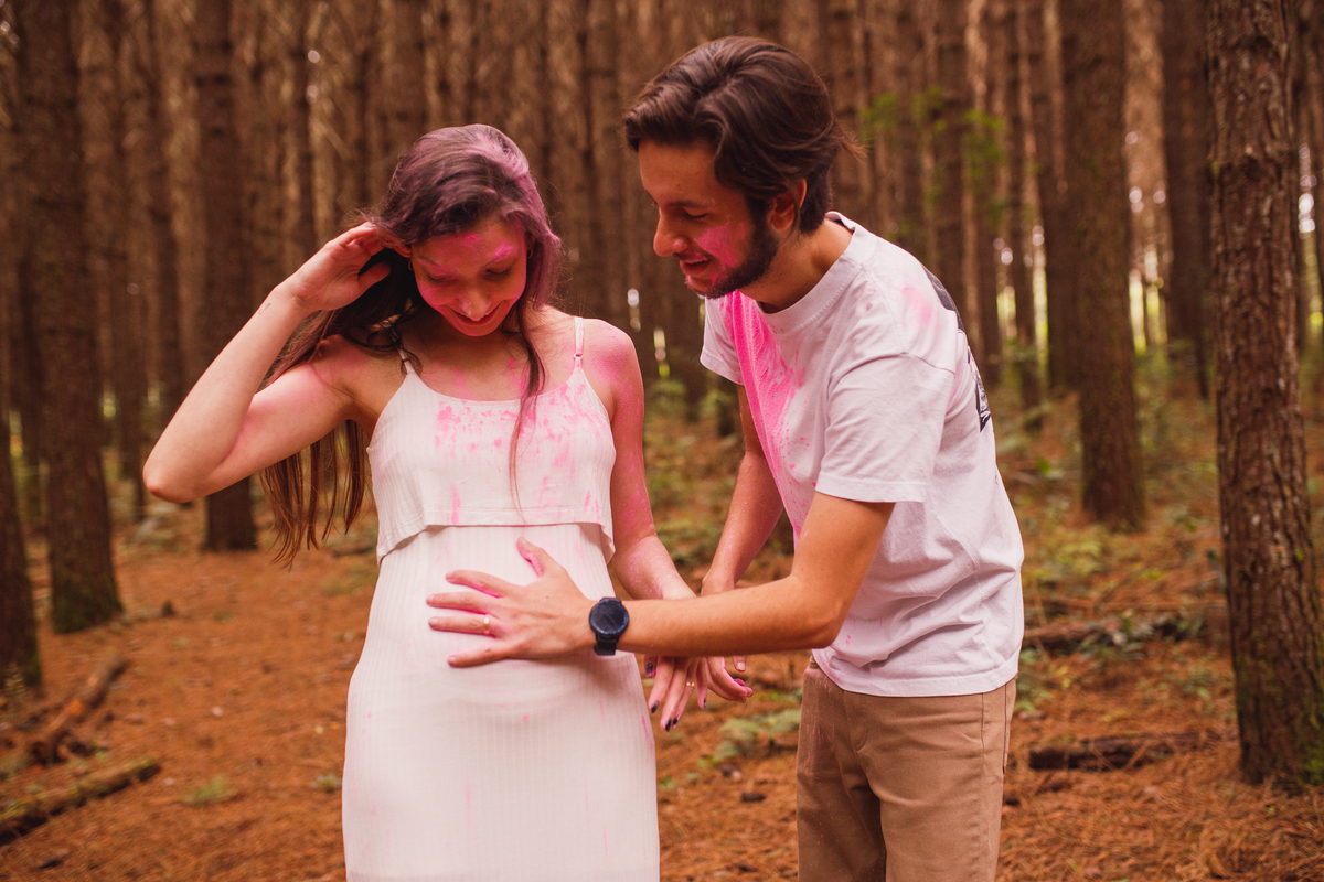 Fotografa familia Curitiba - Gestante externo revelação menina