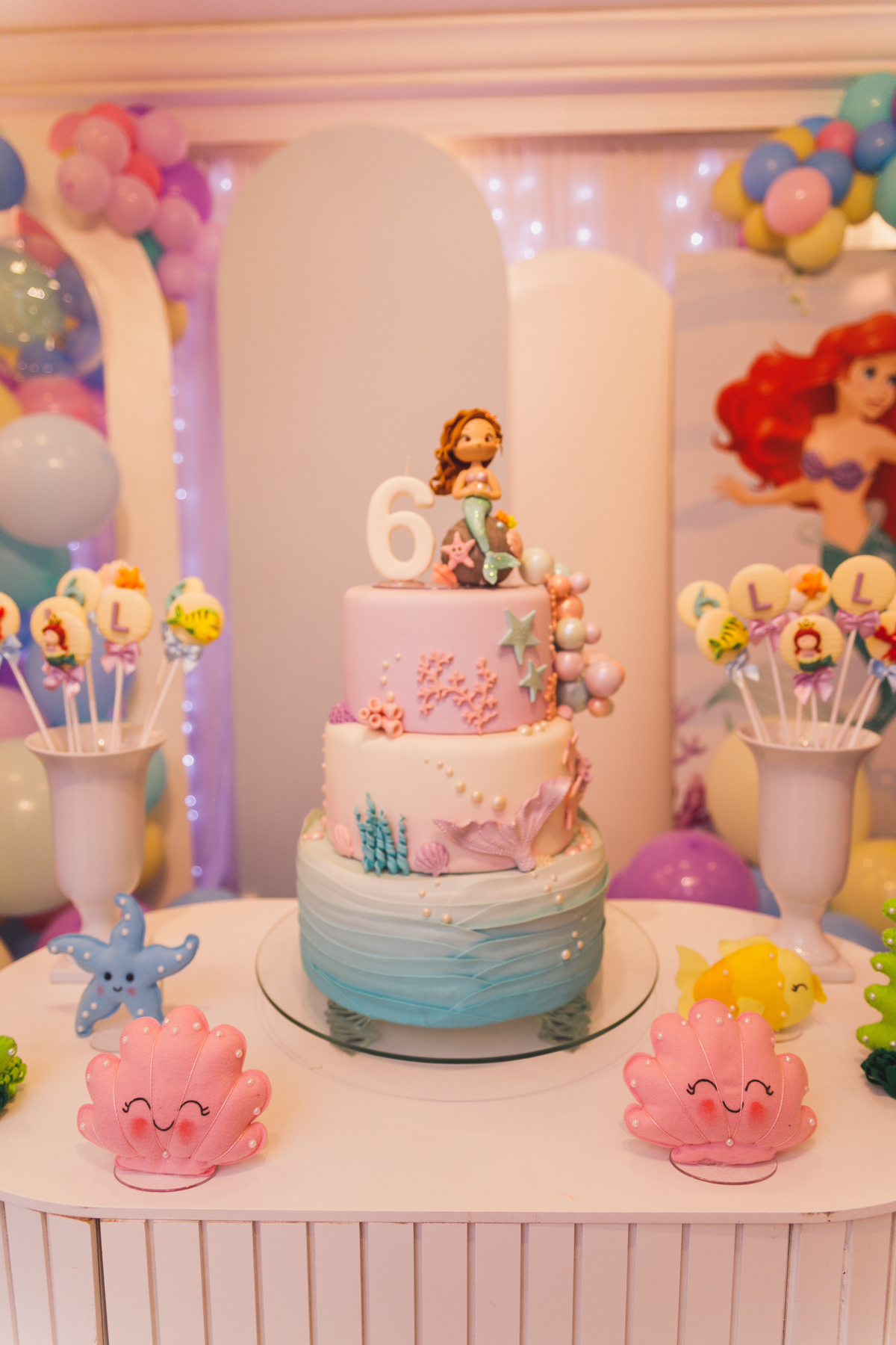 Fotografa familia Curitiba - Buffet Fina Festas menina 6 anos princesa Ariel