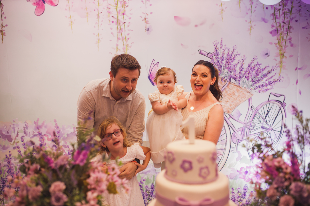 Fotografa familia Curitiba - aniversario 1 ano menina lavanda 