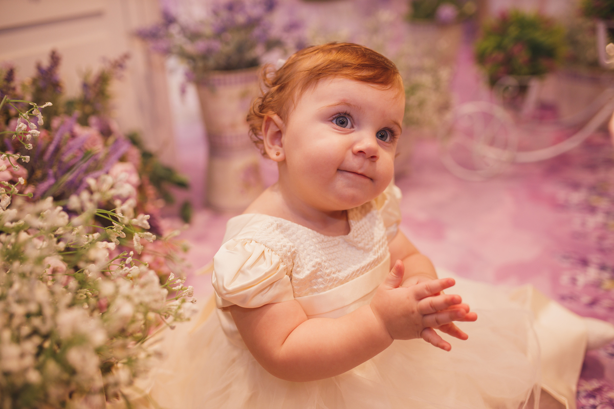 Fotografa familia Curitiba - aniversario 1 ano menina lavanda 