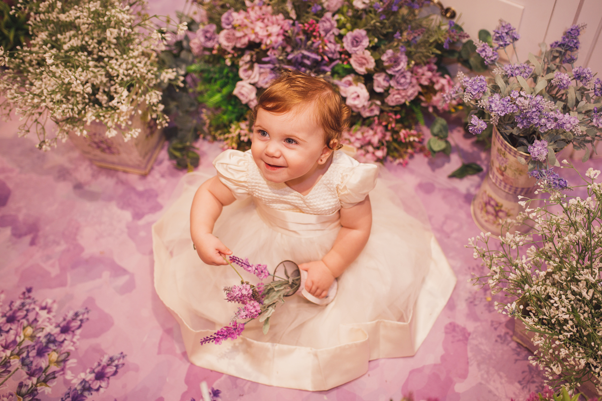 Fotografa familia Curitiba - aniversario 1 ano menina lavanda 