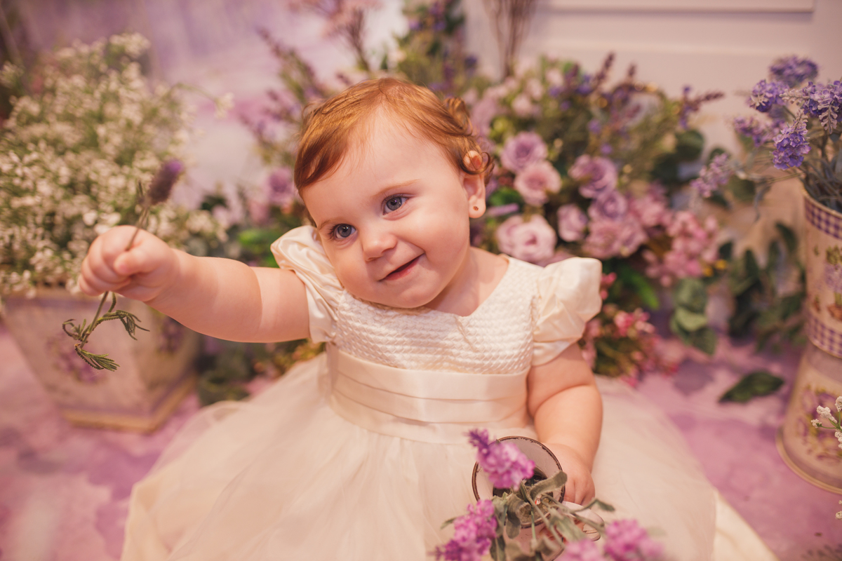 Fotografa familia Curitiba - aniversario 1 ano menina lavanda 