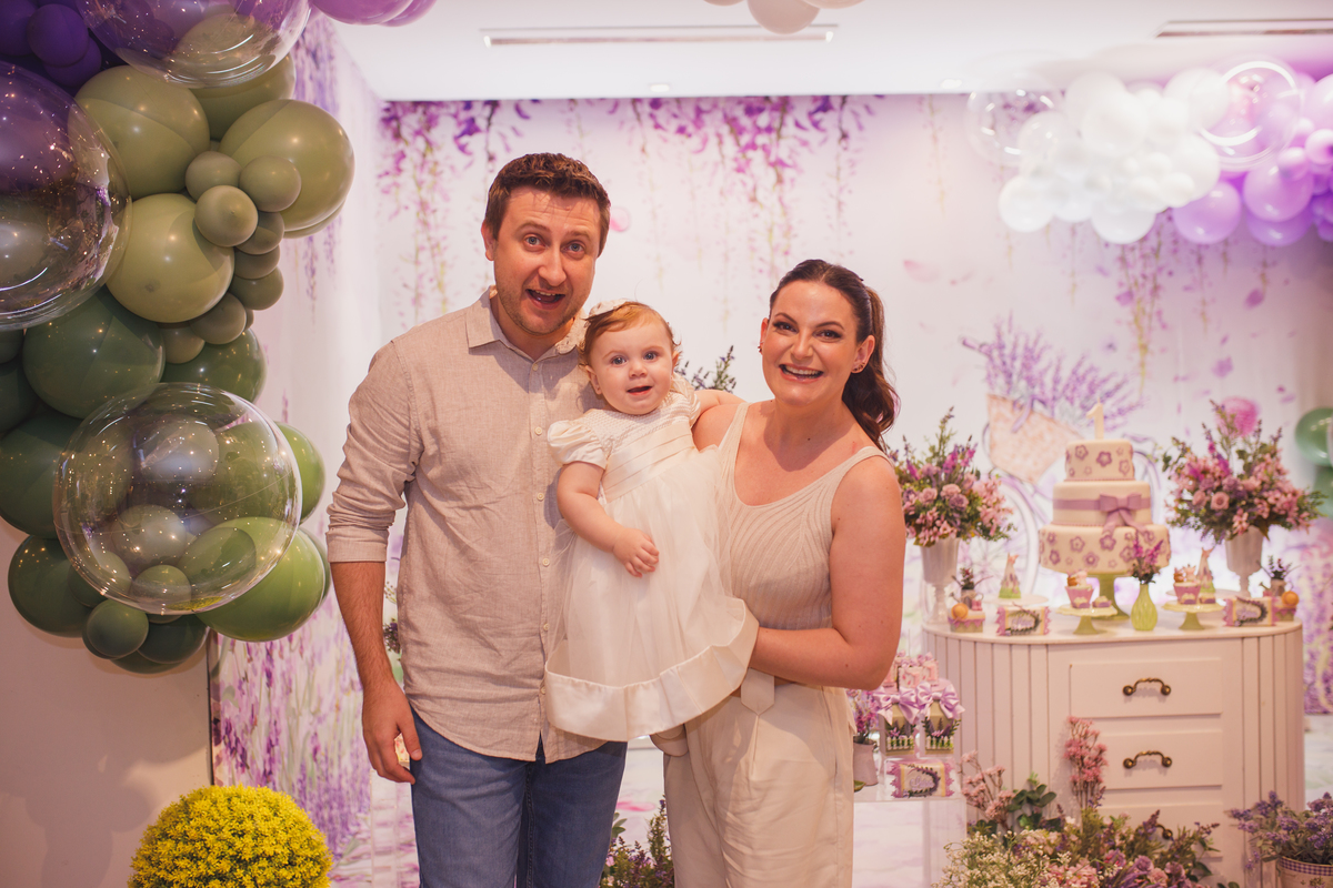 Fotografa familia Curitiba - aniversario 1 ano menina lavanda 