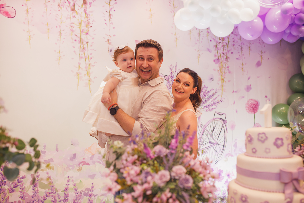 Fotografa familia Curitiba - aniversario 1 ano menina lavanda 