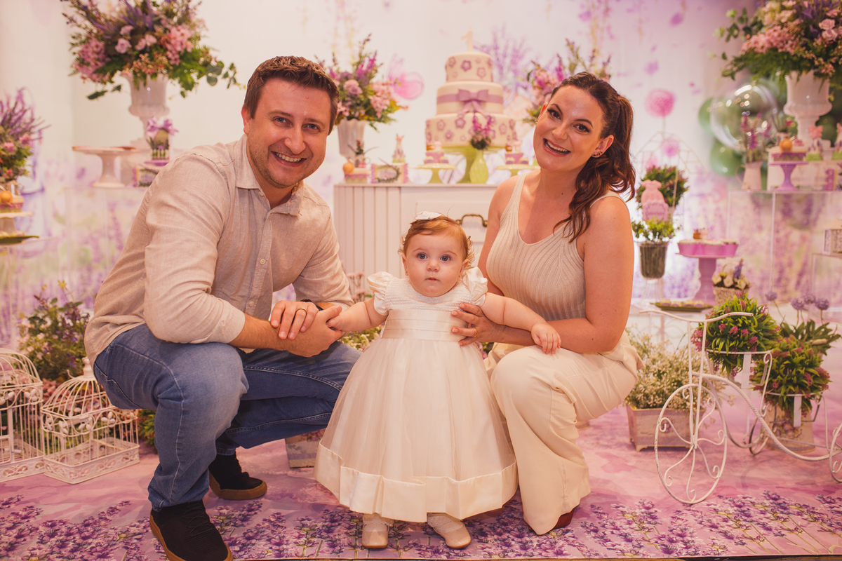 Fotografa familia Curitiba - aniversario 1 ano menina lavanda 