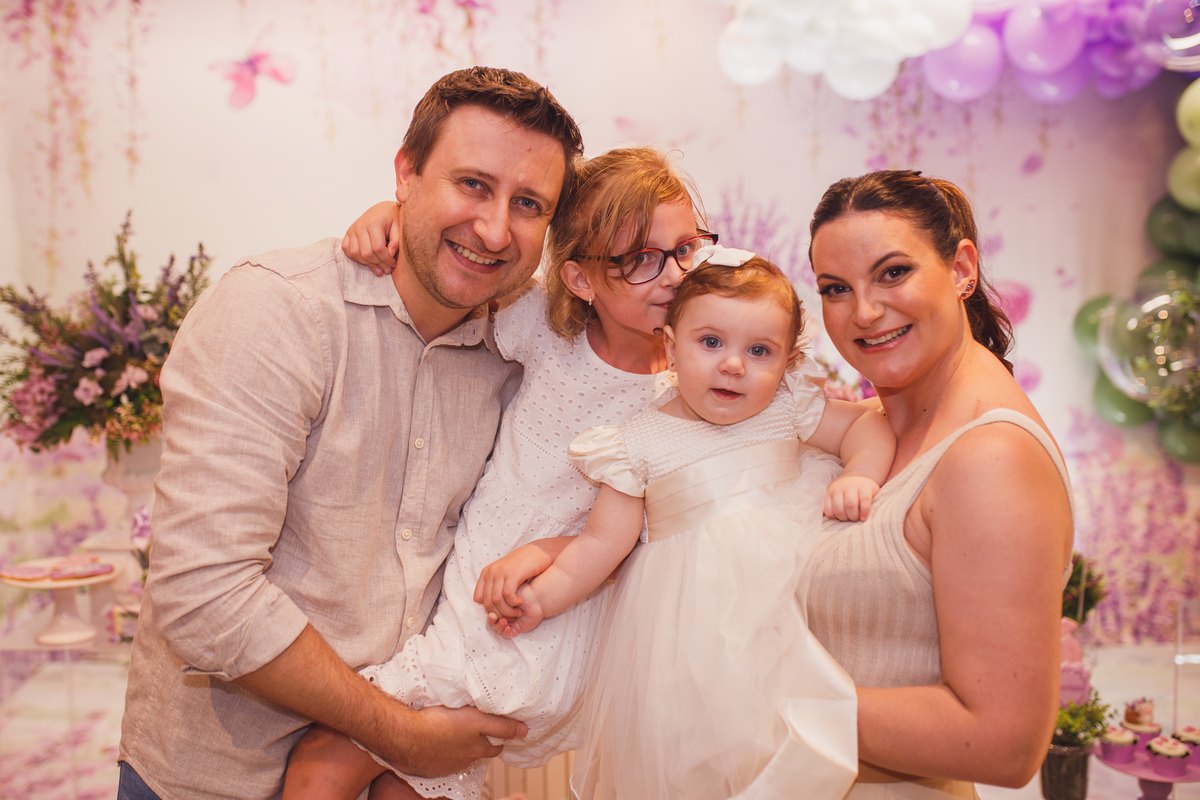 Fotografa familia Curitiba - aniversario 1 ano menina lavanda 