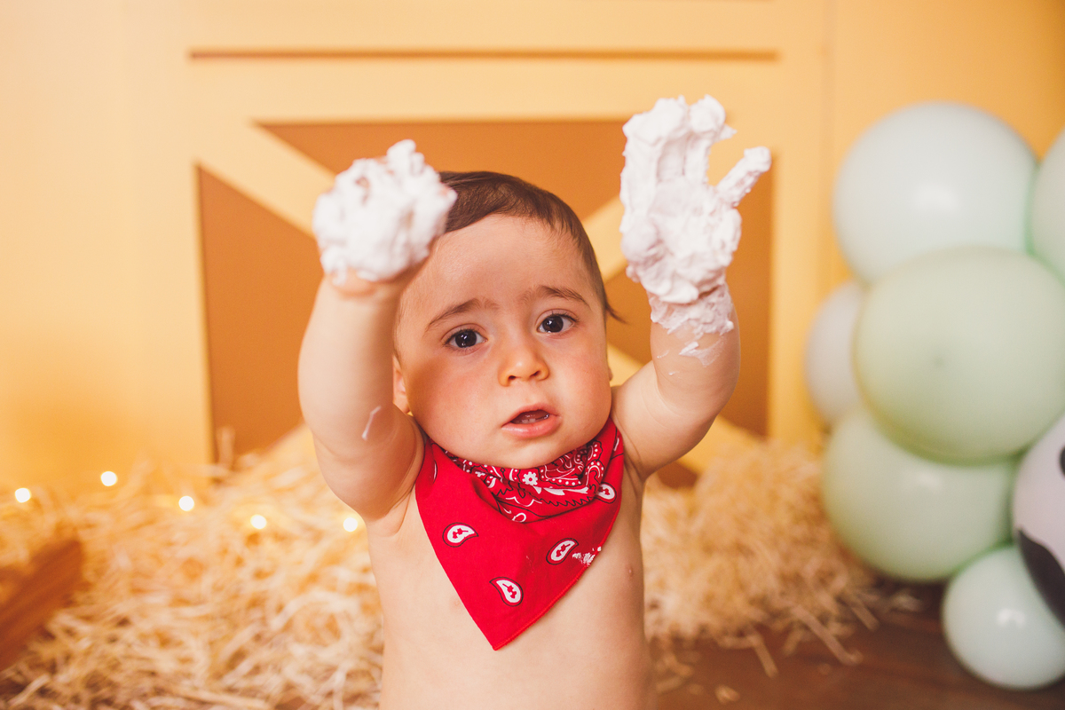Fotografa familia Curitiba - smash the cake menino fazendinha