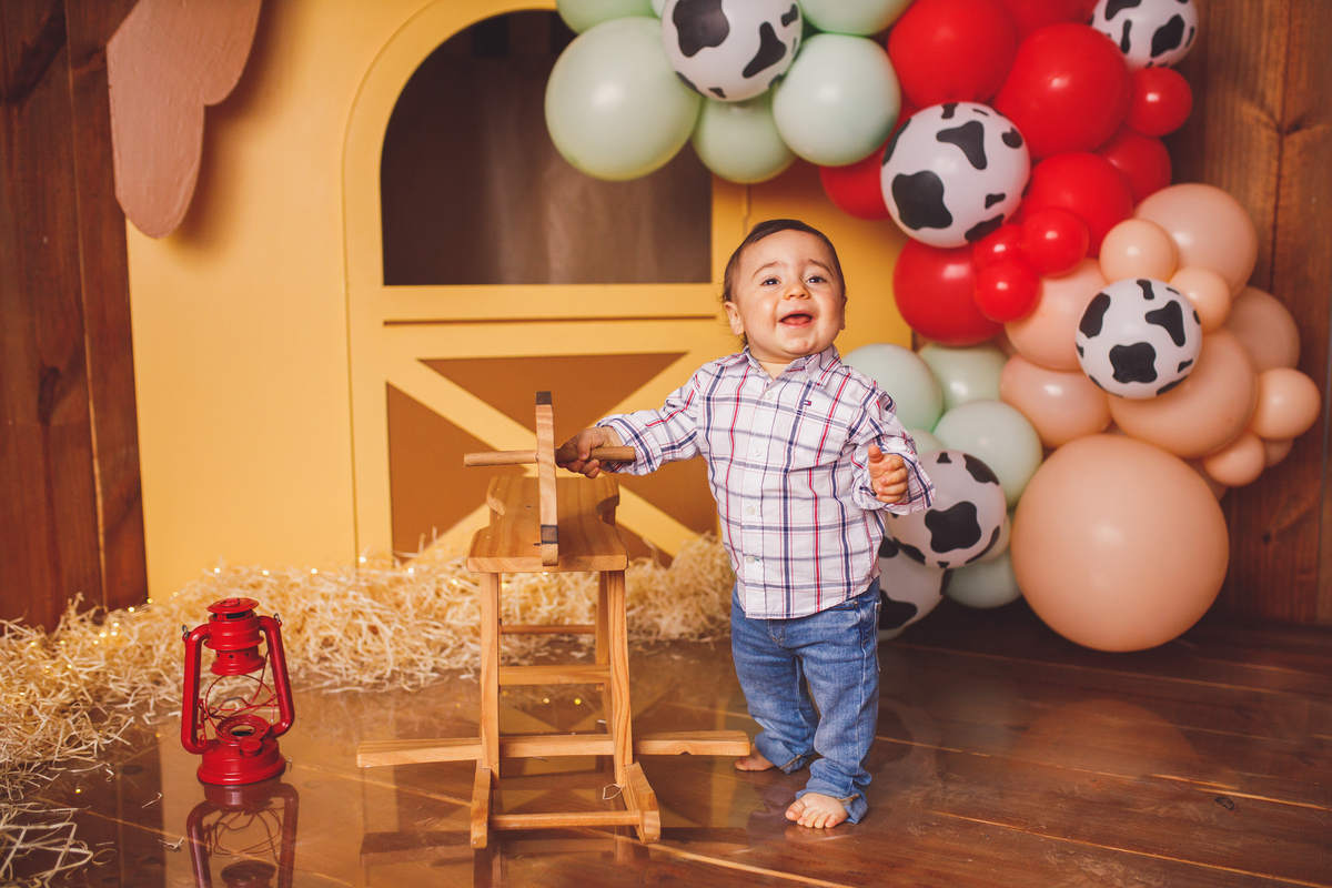 Fotografa familia Curitiba - smash the cake menino fazendinha