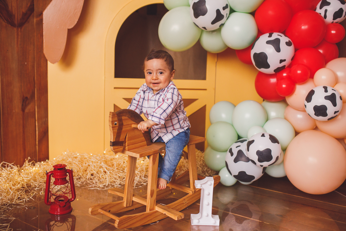 Fotografa familia Curitiba - smash the cake menino fazendinha