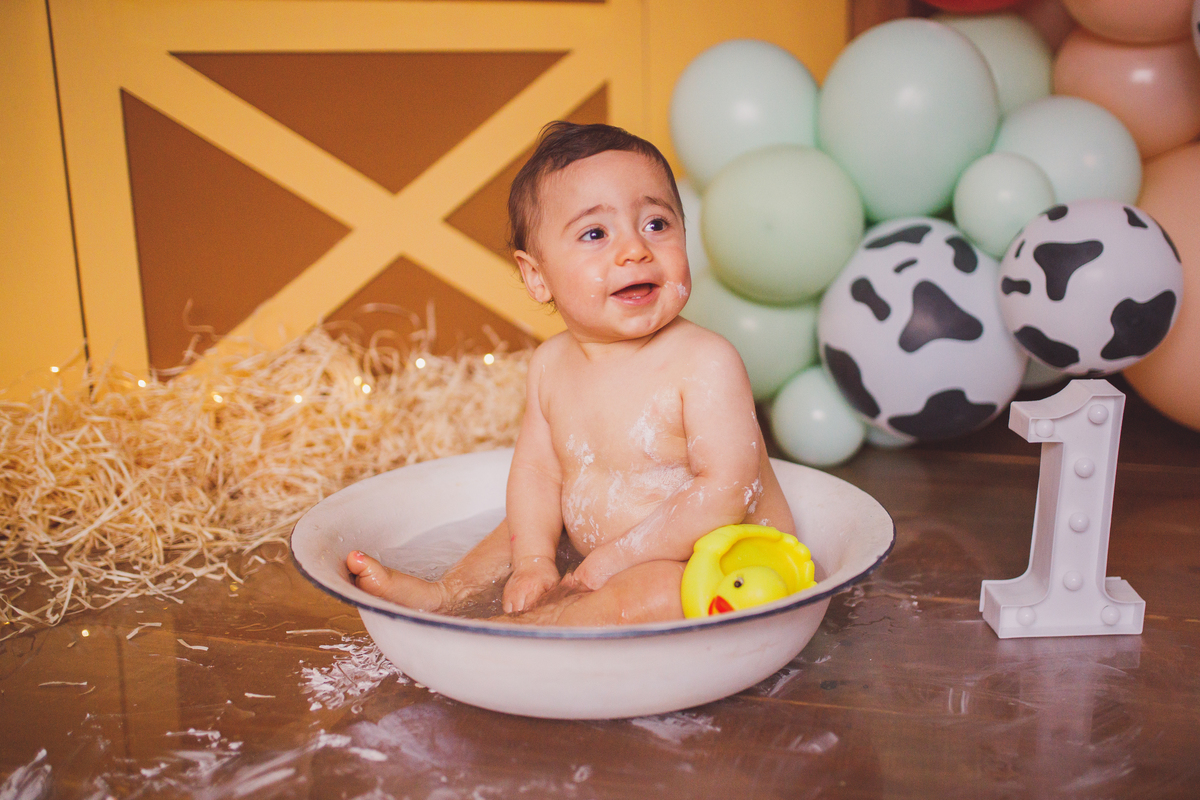 Fotografa familia Curitiba - smash the cake menino fazendinha