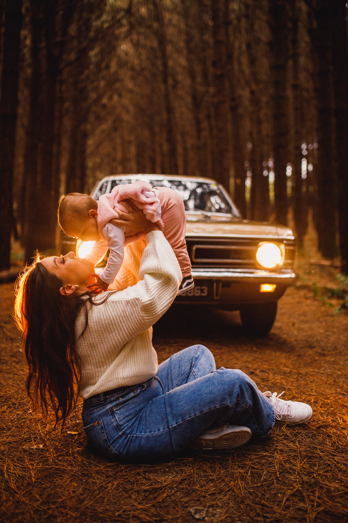 Fotografa familia curitiba - ensaio externo carro antigo